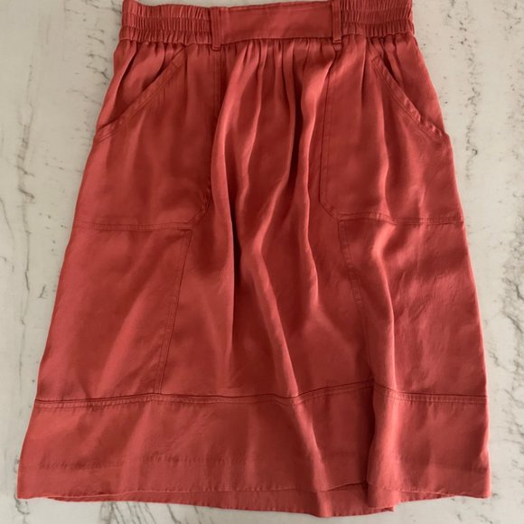 Loft Petites Short Orange Rust Colored Skirt With Pockets Size Small - Picture 3 of 7